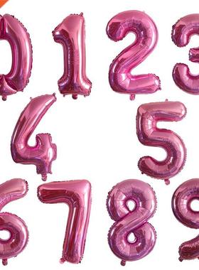 Pink 0-9 Number 16inch 32inch 40inch Foil Balloons Digit Hel
