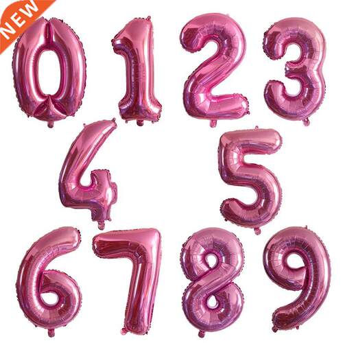 Pink 0-9 Number 16inch 32inch 40inch Foil Balloons Digit Hel