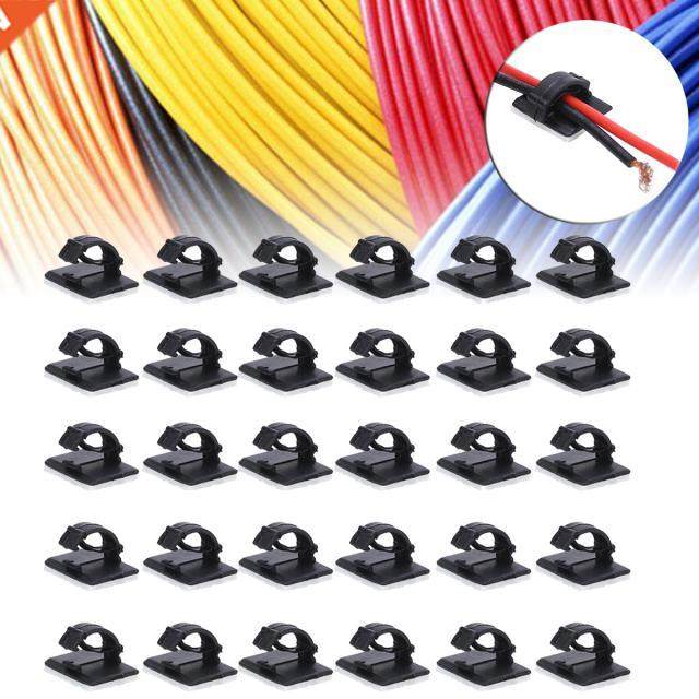 30pcs Self-adhesive Wire Clips Car Cable Clip Fixer Holder R