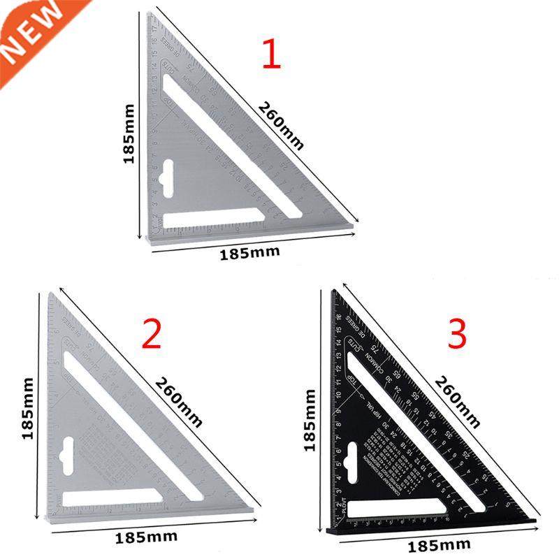 7inch Triangle Ruler Aluminum Alloy Angle Protractor Speed M