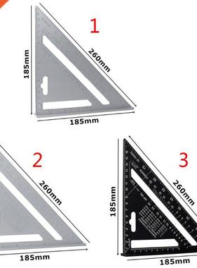 7inch Triangle Ruler Aluminum Alloy Angle Protractor Speed M