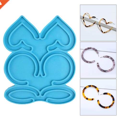 Oval Love Heart Round Style Earrings Epoxy Resin Mold Ear St
