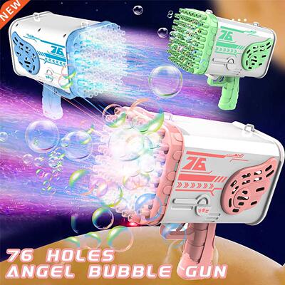 76 Holes Galtin Bubble Gun Automatic Rainbow Rocket Boom For