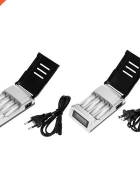 LCD Display with 4 Slots Smart Battery Charger 适用于 AA/AAA