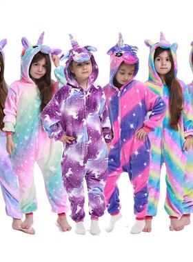 Flannel Unicorn for Kids Pajamas Boys Girls Sleepwear Childr