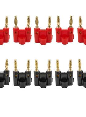 1/2/5Pairs Double Row Gold Plated 4mm Banana Plug Connector