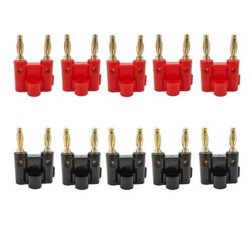 1/2/5Pairs Double Row Gold Plated 4mm Banana Plug Connector