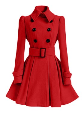 Winter double-breasted thickening ladies mid-length woolen c