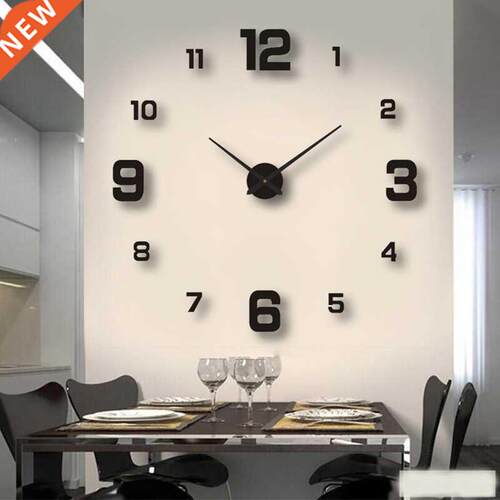 Mn Home Wall Clock 3D  Acrylc Mrror Stckers For Home