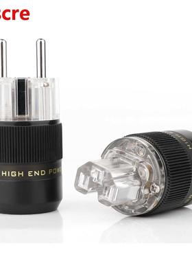 Pair Unprinted Rhodium Plated Schuko Power Connector Audioph
