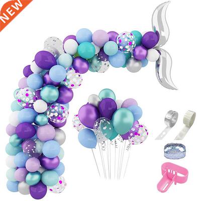 Mermaid Balloon Garland Arch Kit Long Green Purplee White Co