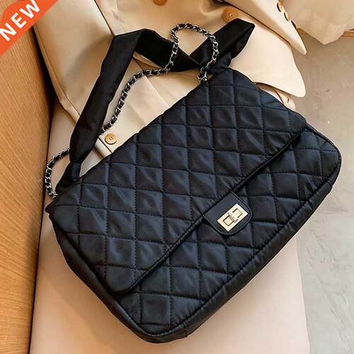Rhombus Check Retro Large-Capacity Women's Shoulder Bag