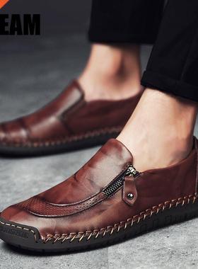 Men Leather Casual Shoes Luxury Brand 2020 Mens Loafers Mocc