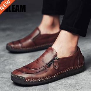 Men Leather Casual Shoes Luxury Brand 2020 Mens Loafers Mocc
