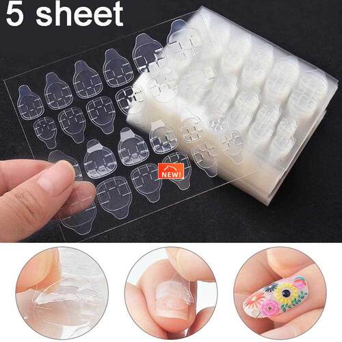 120pcs 5 Sheets Fake Nails Tips Double Sided False Nail Art