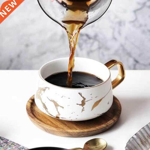Luxury Nordic Marble Ceramic Coffee cups Condensed Coffee Mu