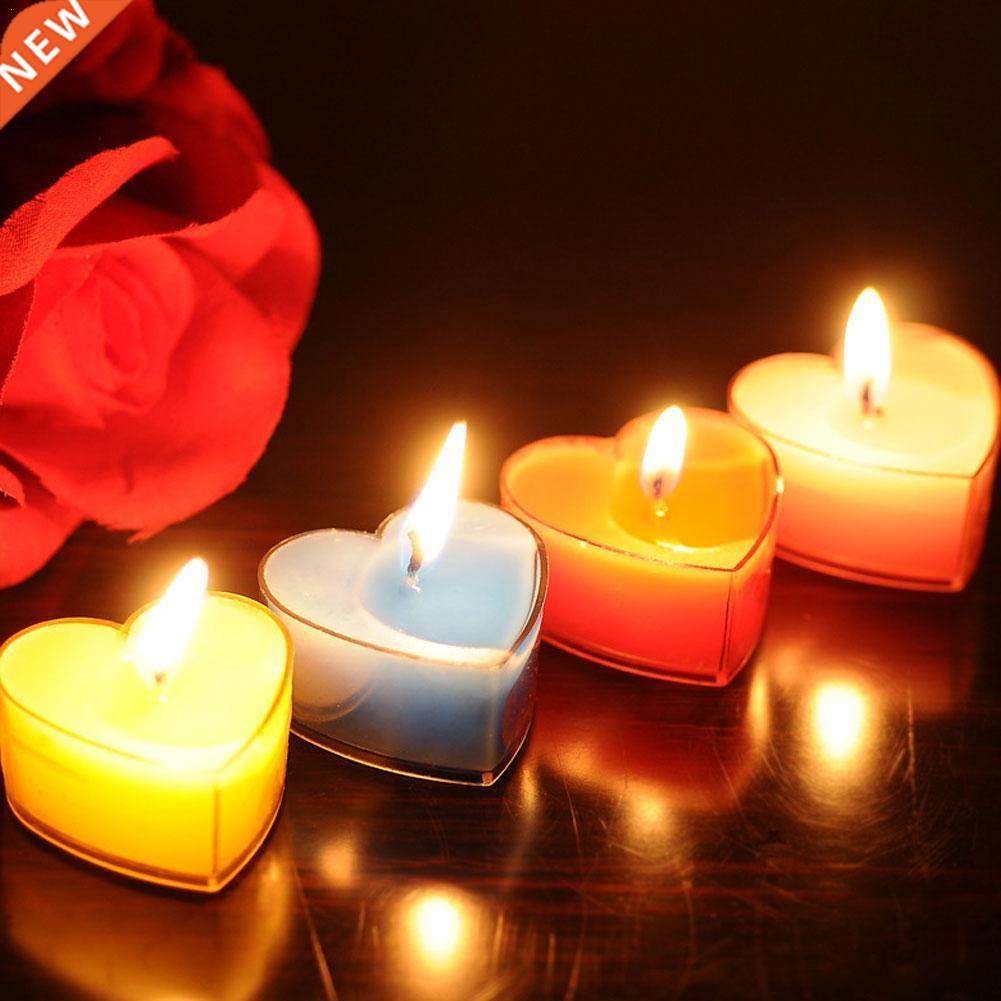 9pcs Heart Shaped Scented Candles Birthday Wedding Party Dec