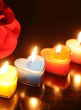 9pcs Heart Shaped Scented Candles Birthday Wedding Party Dec