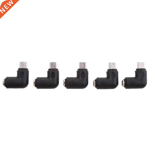 5Pieces Right Angle DC Power Micro USB Male to 5.5x2.1mm Fem