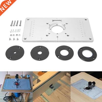 700C Aluminum Router Table Insert Plate + 4 Rings Screws 适