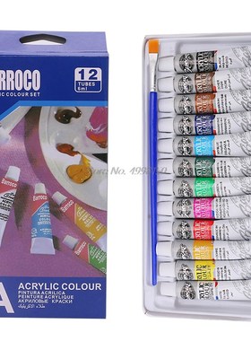 6 ML 12 Color Professional Acrylic Paint Watercolor Set Han