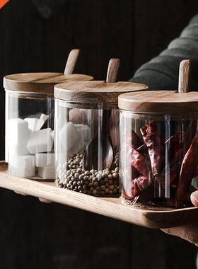 1Pcs Ktchen ng Jar Glass Spce Contaner Salt Jars C