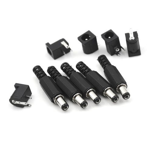 10Pcs DC-005 Power Socket Plug Jack ( Male 5pcs+ Female 5pcs