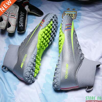 Football Boots Men Soccer Boots Cleats Ankle Long Spikes TF