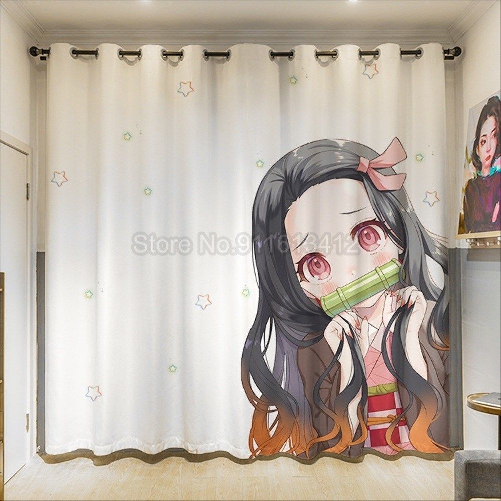 Blackout Curtains Anime Demon Slayer Curtain Bedroom Living