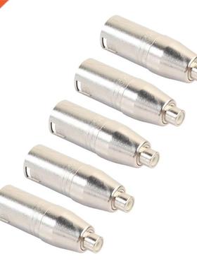 5Pcs Metal XLR 3 Pin Male to RCA Female Audio Jack Adapter P