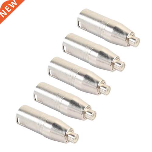 5Pcs Metal XLR 3 Pin Male to RCA Female Audio Jack Adapter P