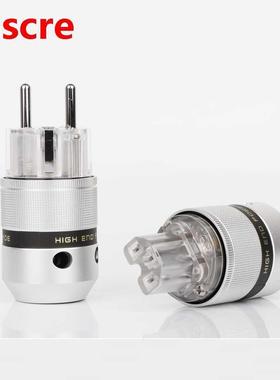 One Pair ER(T) CR(T) Rhodium plated Schuko Power connector+I