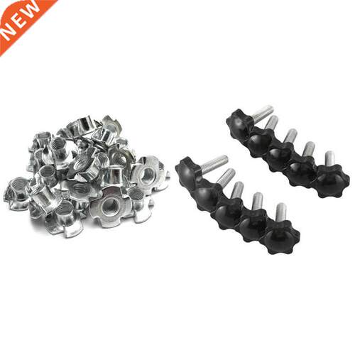 50Pcs M8 Metal Captve T Nuts Pronged Tee Blnd Nuts Metrc