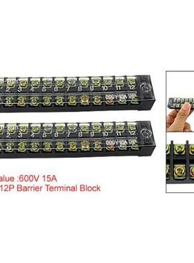 Dual Row 12 Position Shining Fixed Barrier Terminal Block 60
