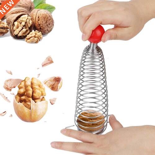 Stainless Steel Nut Cracker Spring Sheller Metal Nutcracker