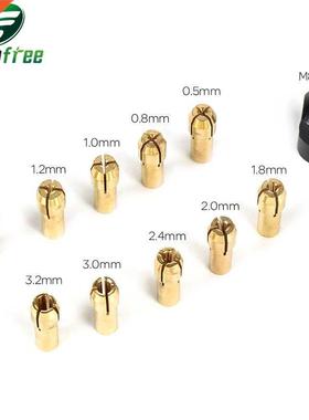 11PCS/lot Mini Drill Brass Collet Chuck for Dremel Rotary To