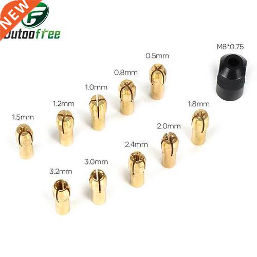 11PCS/lot Mini Drill Brass Collet Chuck for Dremel Rotary To