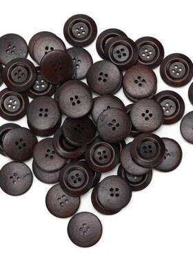 Craft Wood Sewing Buttons Wooden Buttons 4 Holes 25mm Dark