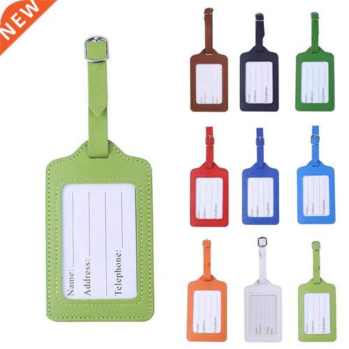 Suitcase Letter Straps Travel Identifier PU Leather Checked