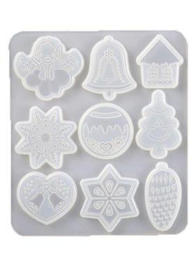 Christmas Tree Snowflake Elk Pendant Mold Keychain Christmas