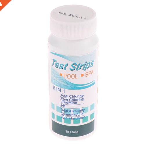 50pcs 6-In-1 Multipurpose Chlorine PH Test Strips Swimming P