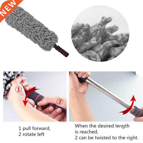 Retractable Mcrofber Car Wax Brush Multfuncton Car Duste