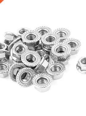 25 Pcs 304 Serrated Flange Metric Hex Lock Nuts M6