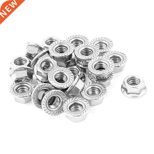25 Pcs 304 Serrated Flange Metric Hex Lock Nuts M6