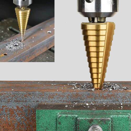 Drill Bit HSS Titanium Coated Step Drill Wood Set Power Tool