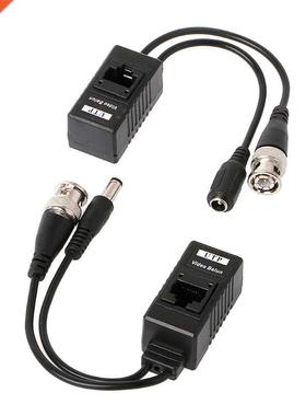BNC To RJ45 Passive Video Power + Audio Balun Transceiver Fo