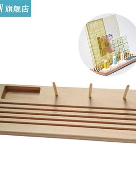 Wooden Ruler Rack With Spool Holder Ruler Spools Tacks Organ