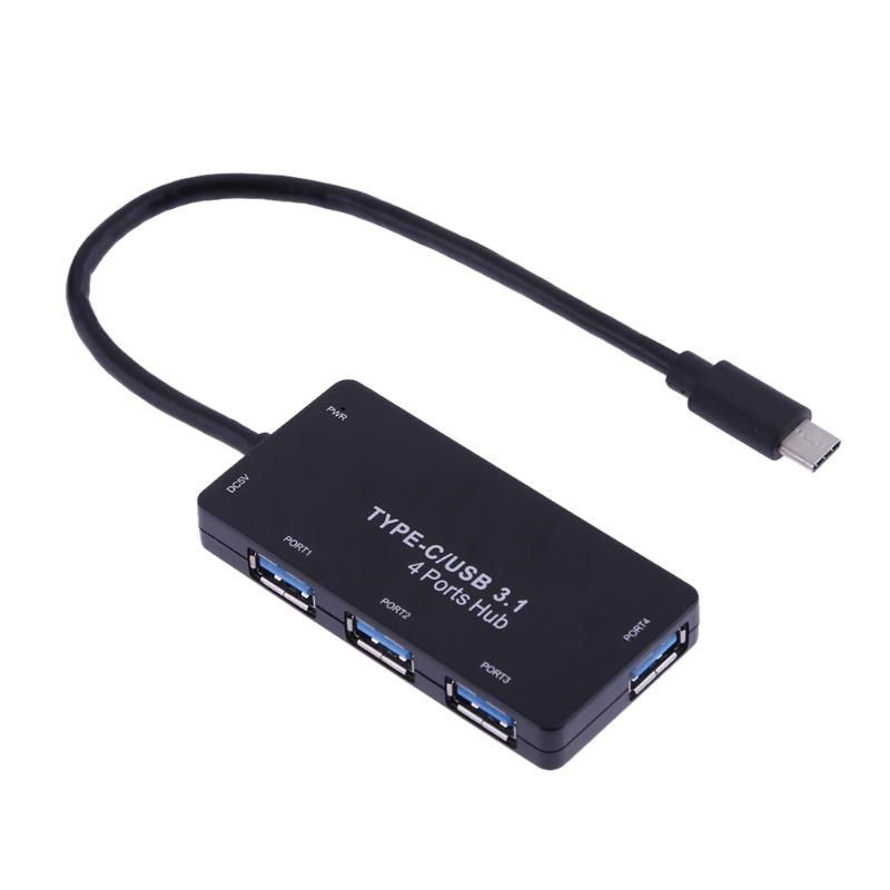 USB3.1 10Gbps Type-C To 4 Ports USB3.0 5Gbps HUB Power Adapt