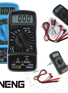 Black/Blue AN8205C Thermometry Digital Multimeter Voltmeter