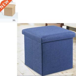 Foldable Storage Stool Ottoman Multifunctional Fabric Pouf S